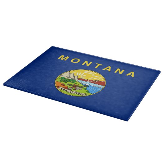 Glazen snijplank met vlag van Montana USA (Hoek)