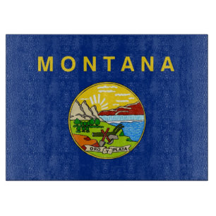 Glazen snijplank met vlag van Montana USA