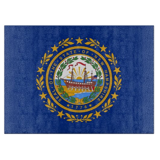 Glazen snijplank met vlag van New Hampshire USA (Voorkant)