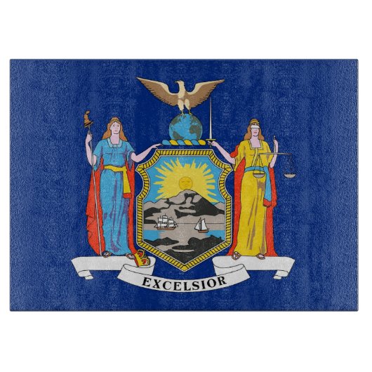 Glazen snijplank met vlag van New York, Verenigde  (Voorkant)
