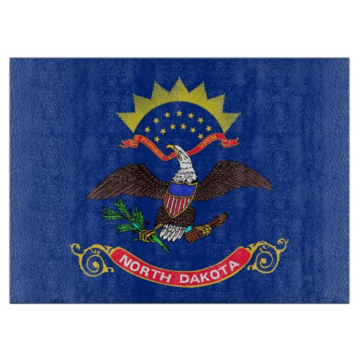 Glazen snijplank met vlag van North Dakota (Voorkant)