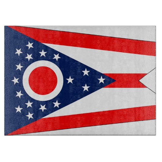 Glazen snijplank met vlag van Ohio, Verenigde Stat (Voorkant)