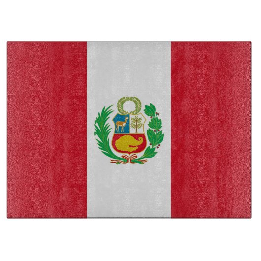 Glazen snijplank met vlag van Peru (Voorkant)