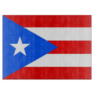 Glazen snijplank met vlag van Puerto Rico, Verenig