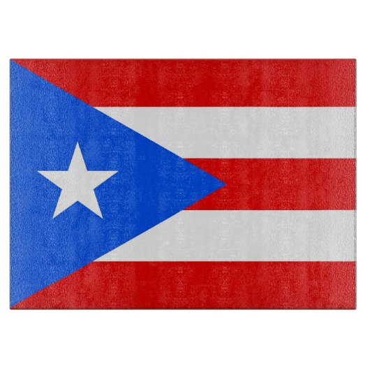 Glazen snijplank met vlag van Puerto Rico, Verenig (Voorkant)