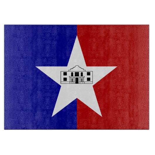 Glazen snijplank met vlag van San Antonio (Voorkant)