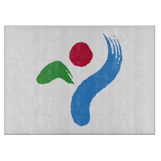 Glazen snijplank met vlag van Seoul (Voorkant)
