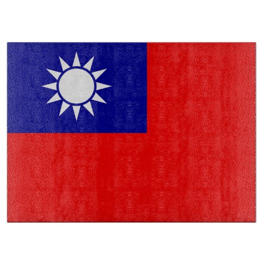 Glazen snijplank met vlag van Taiwan (Voorkant)