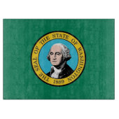 Glazen snijplank met vlag van Washington, Verenigd (Voorkant)