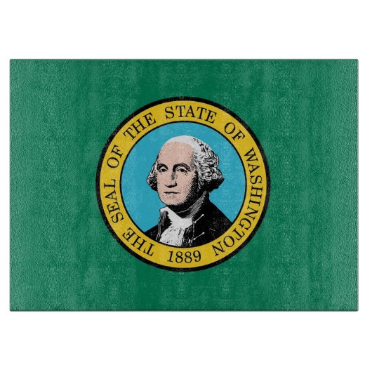 Glazen snijplank met vlag van Washington, Verenigd (Voorkant)