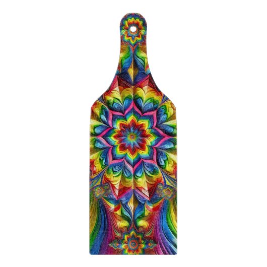 Glazen snijplank paddle LGBTQ Kleuren (Voorkant)