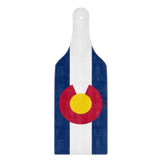 Glazen snijplank paddle met vlag van Colorado (Voorkant)
