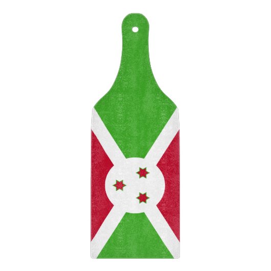Glazen snijplank peddel met vlag van Burundi (Voorkant)