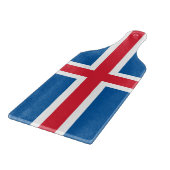 Glazen snijplank peddel met vlag van IJsland (Hoek)