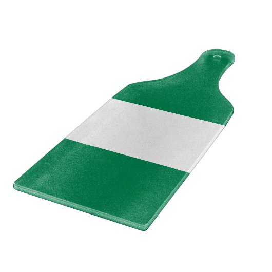 Glazen snijplank peddel met vlag van Nigeria (Hoek)