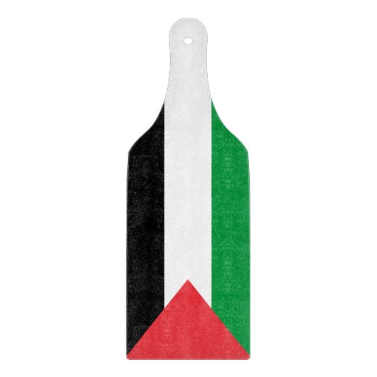 Glazen snijplank peddel met vlag van Palestina (Voorkant)
