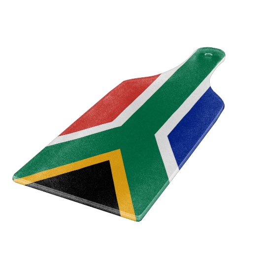 Glazen snijplank peddel met Zuid-Afrikaanse vlag (Hoek)
