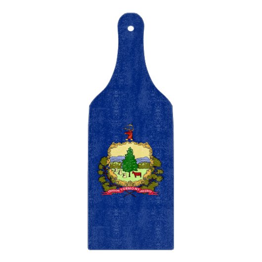 Glazen snijplank peddel Vermont vlag (Voorkant)
