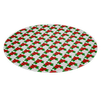 Glazen snijplank Poinsettias