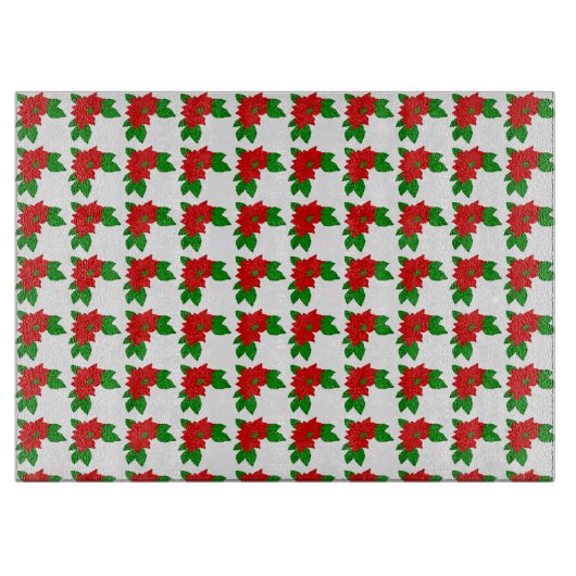 Glazen snijplank Poinsettias (Voorkant)