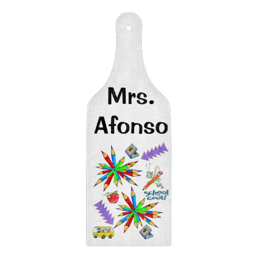 Glazen snijplank Terug naar school is Cool (Voorkant)