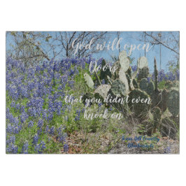 Glazen snijplank Texas Bluebonnets Met Spreuk