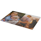 Glazen snijplank Uw 2 foto's Edge Print (Hoek)