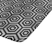 Glazen Snijplank Zwart Wit Zeshoek Geometrisch (Hoek)