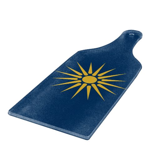 Glazen snijplankpaddle met vlag Macedonië Snijplank (Hoek)