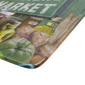 Glazen snijraad met marktthema voor landbouwers snijplank (Hoek)