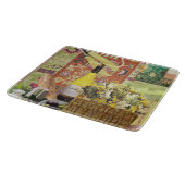 Glazen snijraad met wijn en olijven snijplank (Hoek)