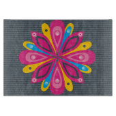 Glazen snijvlak barst grijs snijplank (Voorkant)