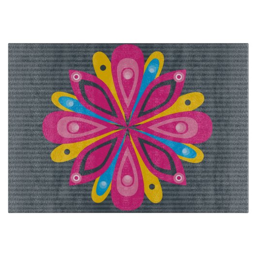 Glazen snijvlak barst grijs snijplank (Voorkant)