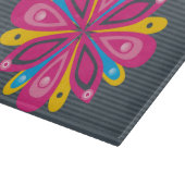 Glazen snijvlak barst grijs snijplank (Hoek)