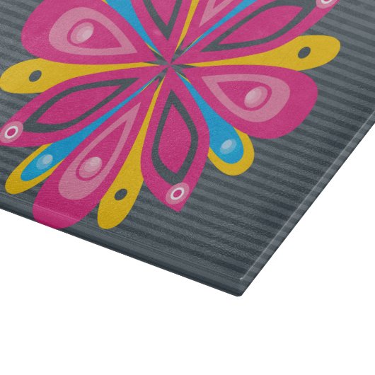 Glazen snijvlak barst grijs snijplank (Hoek)