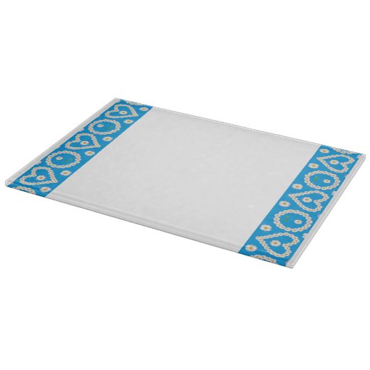 Glazen snijvlak: Daisy Chains Hearts Snijplank (Hoek)