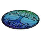 Glazen snijvlak - 'Keltische boom van het leven' Snijplank (Hoek)