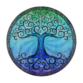 Glazen snijvlak - 'Keltische boom van het leven' Snijplank
