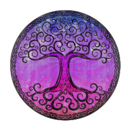 Glazen snijvlak - 'Keltische boom van het leven' Snijplank