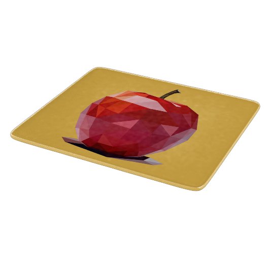 Glazen snijvlak met rood appelontwerp snijplank (Hoek)