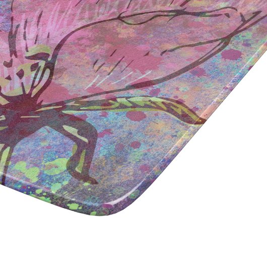 Glazen snijvlak Roze ventilator Snijplank (Hoek)