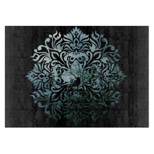 Glazen snijvlak - 'Sitting Raven' Snijplank (Voorkant)