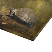 Glazen snijvlak - Turtle on Log-in Pond Snijplank (Hoek)