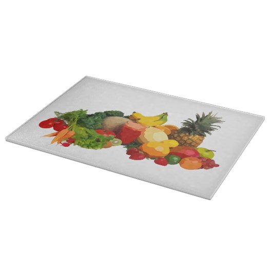 Glazen snijwerk voor groenten en fruit snijplank (Hoek)