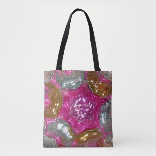 Glazen Snoep - Roze goudzilver Picasso - Kunstglas Tote Bag (Voorkant)