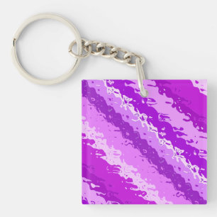 Glazen strepen - schoppen van amethyst-paars sleutelhanger
