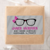 Glazen & strikken Computer Geek Adresetiketten Etiket (Insitu)