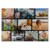 Glazen strips Uw 10 foto Collage Black Snijplank (Voorkant)