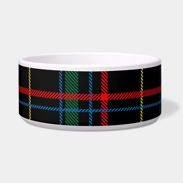 glazen tartan kat - voedselkom voerbakje (Voorkant)