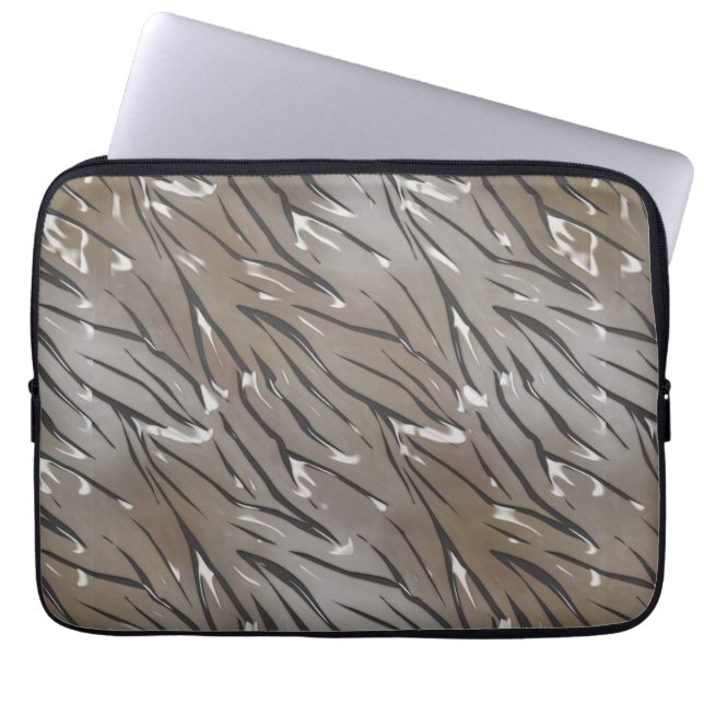 Glazen tegelleder 3D zebra Laptop Sleeve (Voorkant)